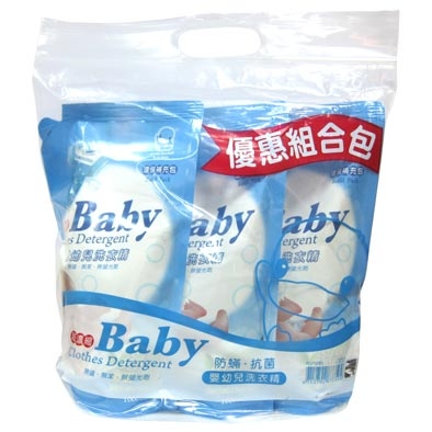 酷咕鴨嬰兒濃縮洗衣精補充包_3入