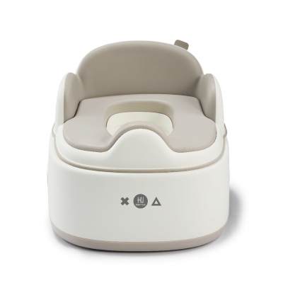 KUKU PLUS 豪華軟墊三合一學習便器馬桶-淺茶棕