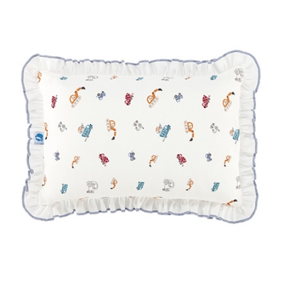 童心荷葉邊中童枕-車隊藍