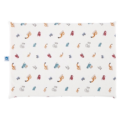 童心防螨透氣嬰兒乳膠枕-車隊藍