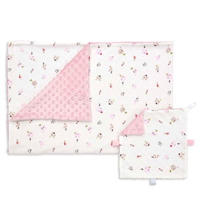 酷咕鴨荳荳安撫毯-典雅粉