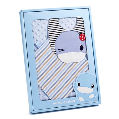 酷咕鴨荳荳安撫毯禮盒組-海洋藍