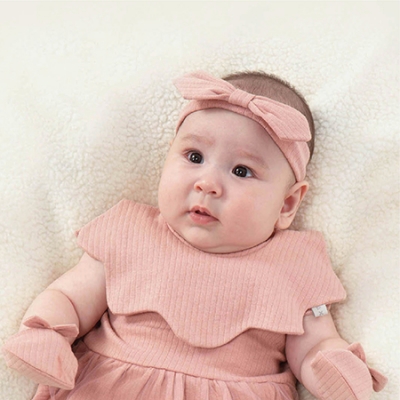 KUKU PLUS竹纖羅紋造型圍兜