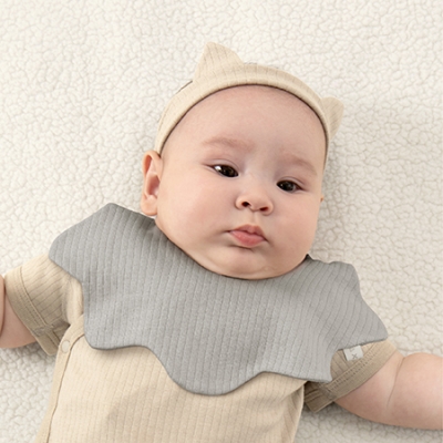 KUKU PLUS竹纖羅紋造型圍兜