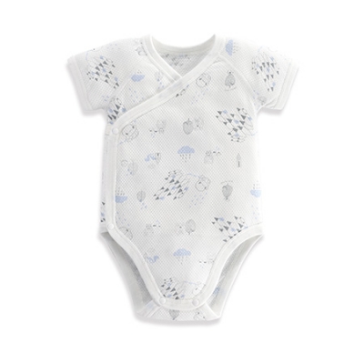 懶人洞洞包屁衣-鑽石藍 0-3m