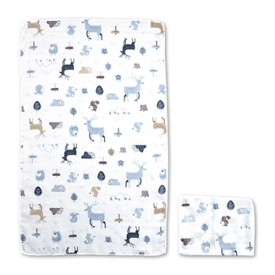 北歐迷境森林紗布澡巾-2入