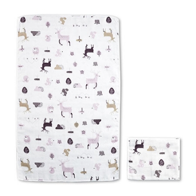 北歐迷境森林紗布澡巾-2入