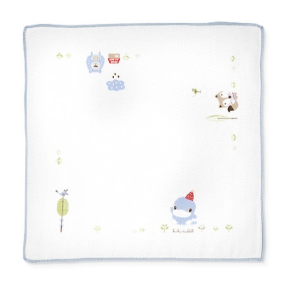 狐狸熊單印緹花紗布手帕-3入