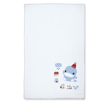 狐狸熊單印緹花紗布澡巾-2入