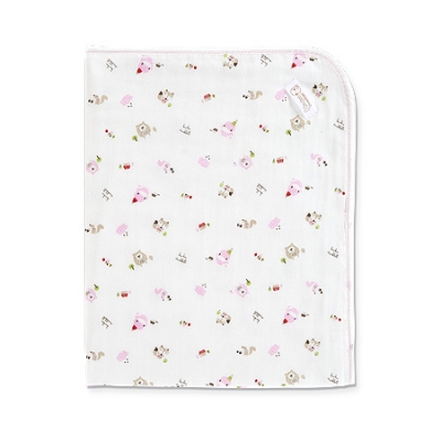 狐狸熊滿底緹花紗布浴巾