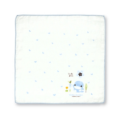 格子緹花紗布手帕-3入