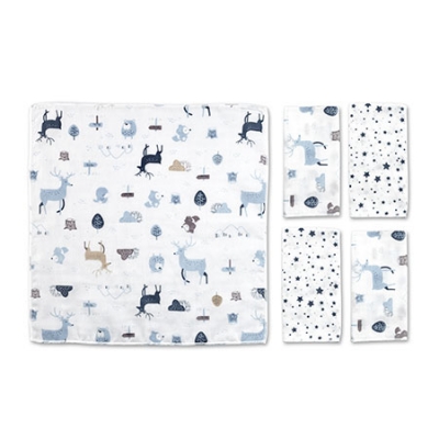 北歐迷境森林紗布手帕-5入