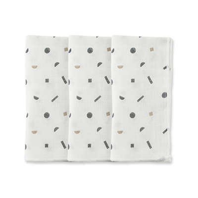 KUKU PLUS 極簡幾何紗布手帕-3入