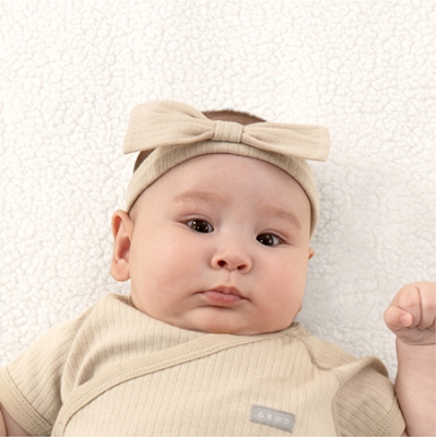 KUKU PLUS 竹纖羅紋蝴蝶髮帶