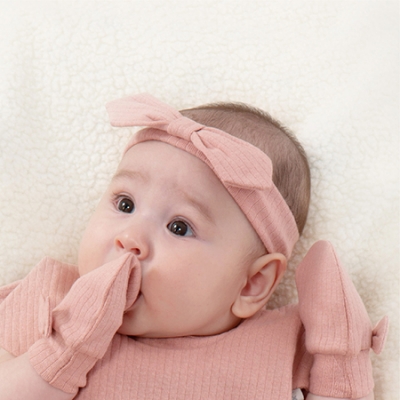 KUKU PLUS 竹纖羅紋蝴蝶髮帶