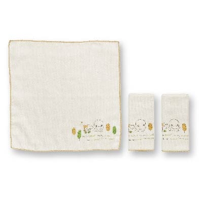 酷咕鴨有機緹花紗布小手帕_3入