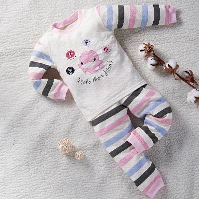 酷咕鴨秋冬有機條紋套裝