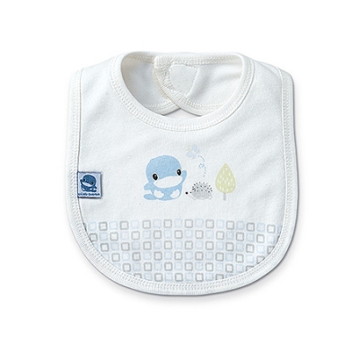 竹纖有機棉格紋圍兜