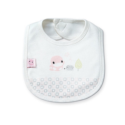 竹纖有機棉格紋圍兜