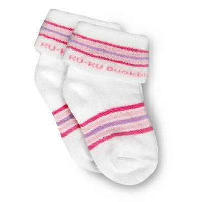 酷咕鴨柔彩條紋襪