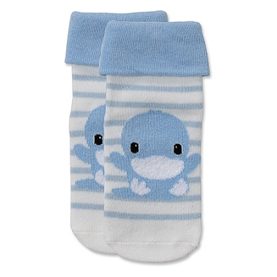 柔彩條紋反折襪