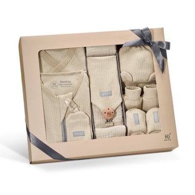 KUKU PLUS 竹纖羅紋成長懶人包巾禮盒16件