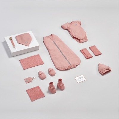 KUKU PLUS 竹纖羅紋成長懶人包巾禮盒16件