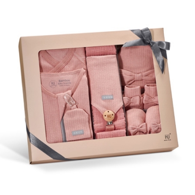 KUKU PLUS 竹纖羅紋成長懶人包巾禮盒16件