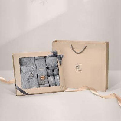 KUKU PLUS 竹纖羅紋成長懶人包巾禮盒16件