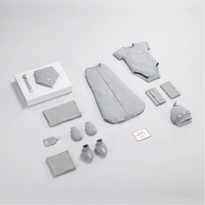 KUKU PLUS 竹纖羅紋成長懶人包巾禮盒16件