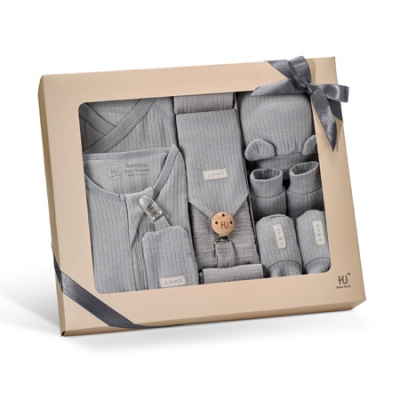 KUKU PLUS 竹纖羅紋成長懶人包巾禮盒16件