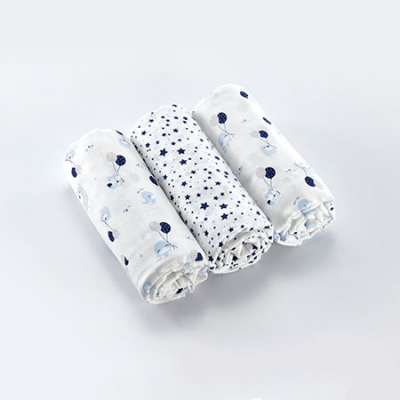 夢想氣球紗布大浴巾禮盒-3件組