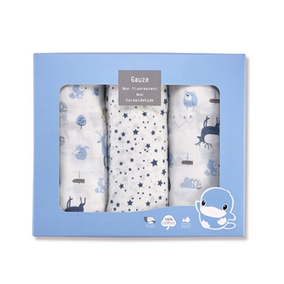 北歐迷境森林紗布大浴巾禮盒-3件組