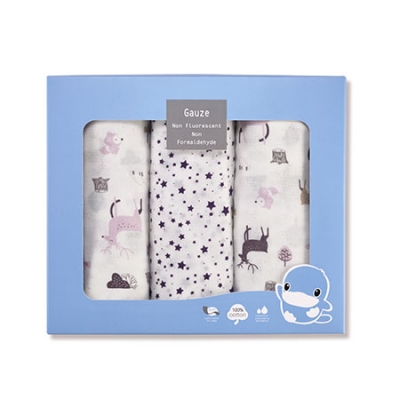 北歐迷境森林紗布大浴巾禮盒-3件組