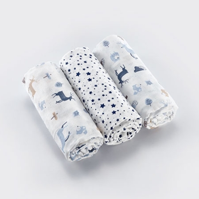 北歐迷境森林紗布大浴巾禮盒-3件組