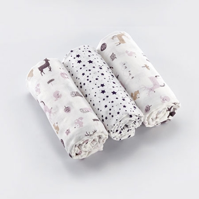 北歐迷境森林紗布大浴巾禮盒-3件組