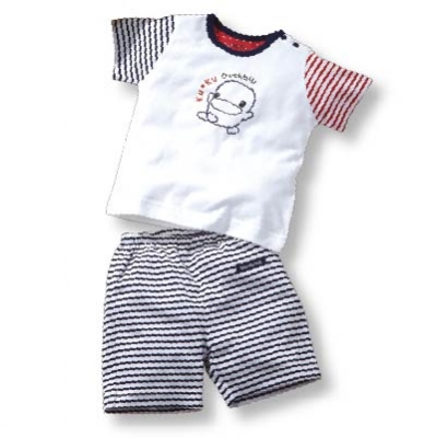 酷咕鴨時尚條紋短套裝