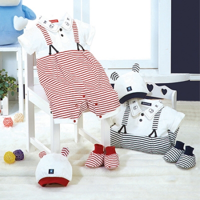 經典條紋吊帶短兔裝禮盒