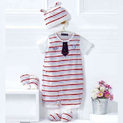 帥氣領帶條紋兔裝