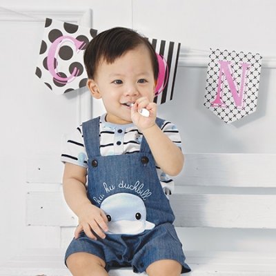 繽紛貼圖吊帶褲裝禮盒