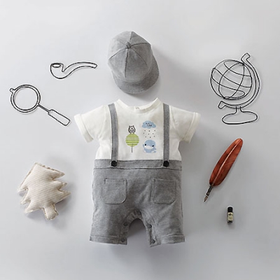 小偵探吊帶連身裝禮盒