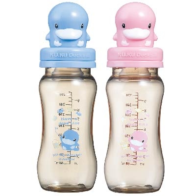 酷咕鴨造型PES防脹氣寬口葫蘆奶瓶-280ml