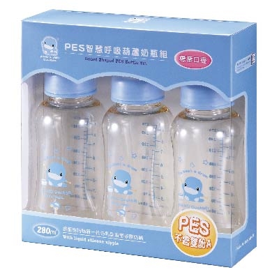 酷咕鴨PES智慧呼吸葫蘆奶瓶組3入-標準口徑