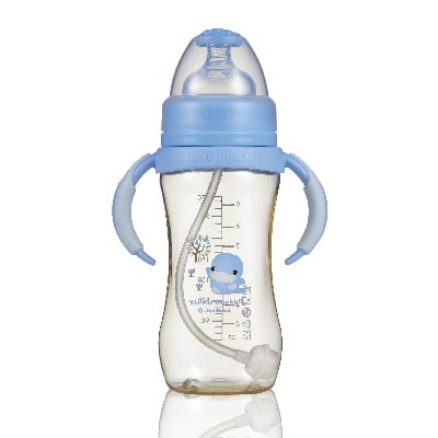 新防脹氣PES寬口葫蘆成長奶瓶280ml