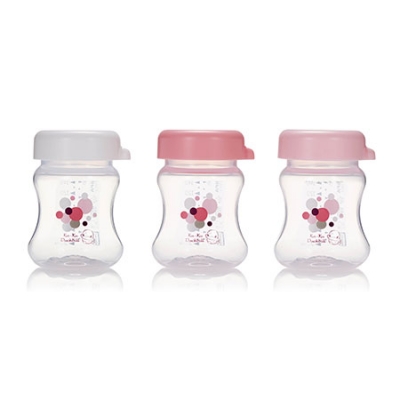 幾何視界PP寬口儲乳瓶-140ml  3入