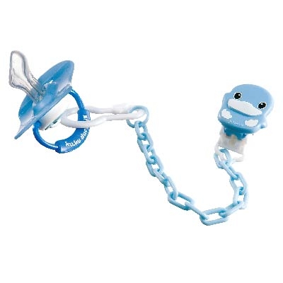 酷咕鴨奶嘴鍊+安撫奶嘴(較大型)