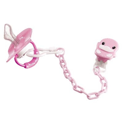 酷咕鴨奶嘴鍊+安撫奶嘴(較大型)