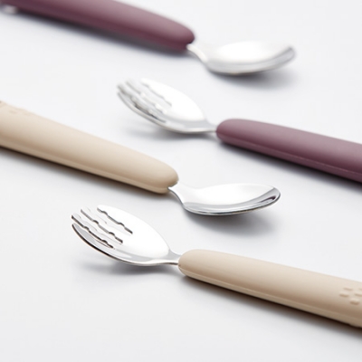 KUKU PLUS 寶寶矽膠不鏽鋼餐具組