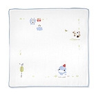 狐狸熊單印緹花紗布手帕-3入