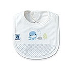 竹纖有機棉格紋圍兜